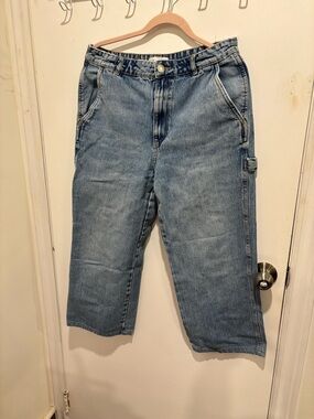 Zara Light Blue Relaxed women's Denim Jeans size 8 35 inches long